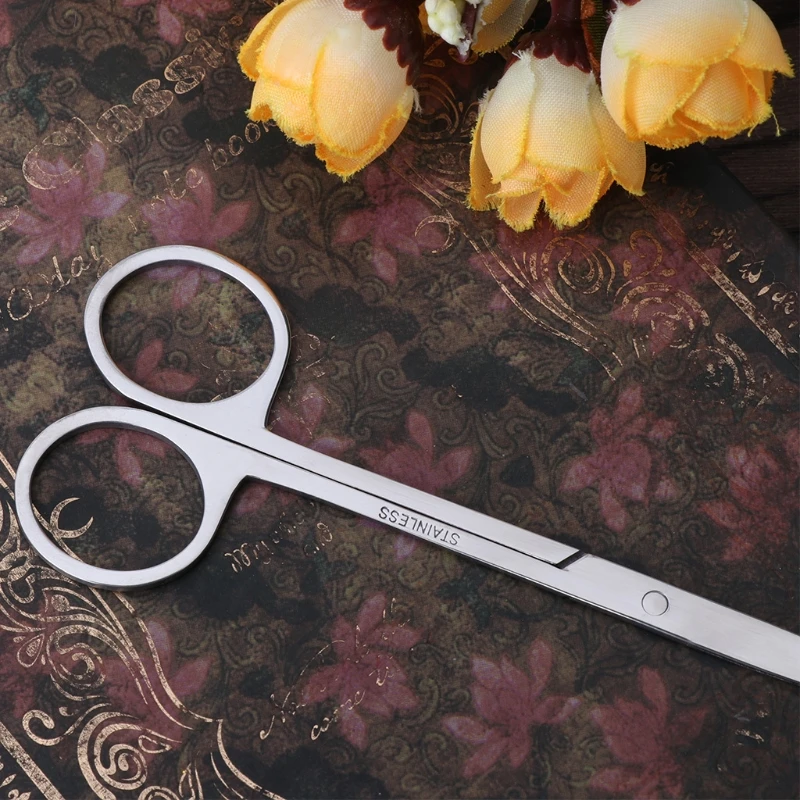 Professional Stainless Steel Eyebrow Nose Hair Scissors Cutting Manicure Facial Trimming Tool New