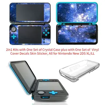 

2in1 Kits 0002 with One Set of Skin Sticker + One Set of Transparent Crystal Case , for Nintendo New 2DS XL/LL
