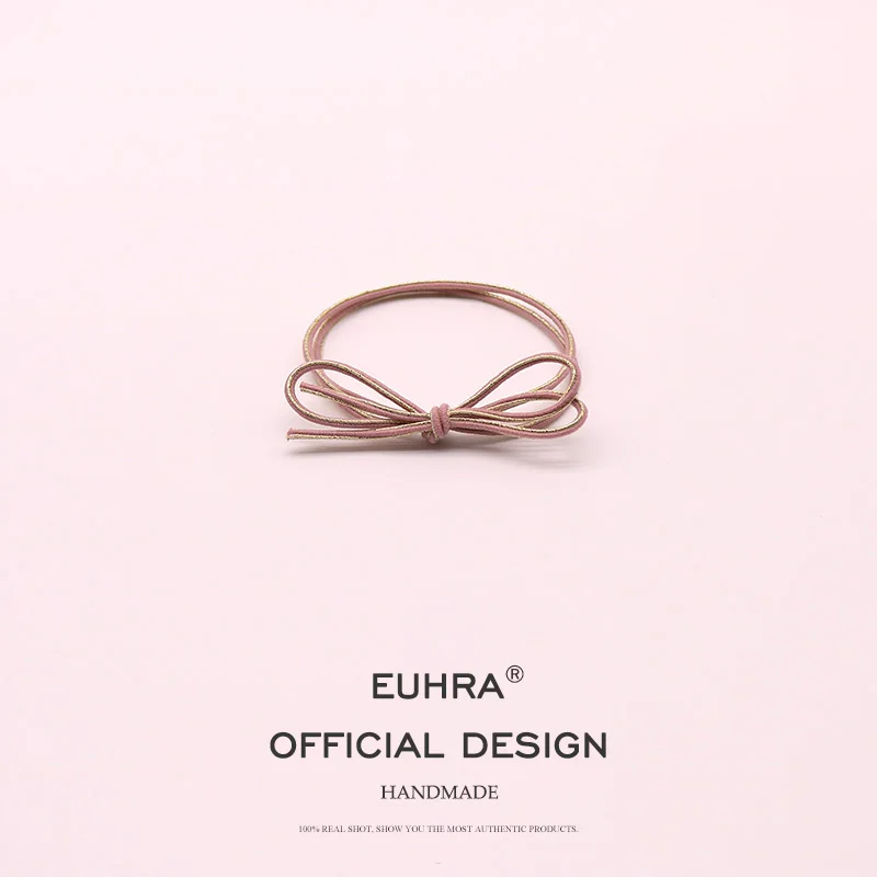 EUHRA, 6 цветов, эластичные резинки для волос, блестящий базовый галстук-бабочка, высокая эластичность, повязка для волос для женщин и девочек, детские аксессуары для волос, резина