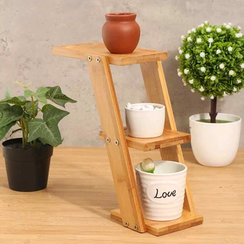 

Plant Shelves Flower Display Stand Bamboo Display Stand Wood Shelf Storage Rack Outdoor Holder Flower Garden Rack Stand