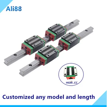 

2 pcs 25mm linear rail HGR25 1050/1100/1150mm linear guide and 4 pcs HGH25CA or HGW25CC linear bearing blocks for cnc parts