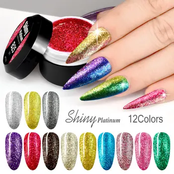 

VENALISA Nail Art Glitter Pearl Super Color Gel Paints Crystal Lacquer Diamonds Soak off Platinum UV LED Gel Nail Polish