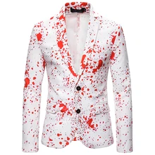 Мужской Блейзер, модный, 3D, Рождественский, красный, с принтом граффити, мужской костюм, пиджак, пальто, для вечеринки, выпускного, однобортный Блейзер, мужской, s, Блейзер, куртка