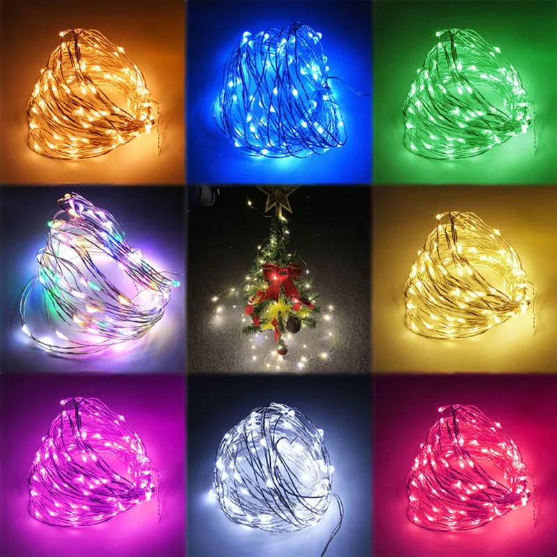 

New Year 2020 Gifts 10M/5M/2M LED Garland Copper Wire String Fairy Lights Noel Christmas Decorations for Home Xmas Tree Decor