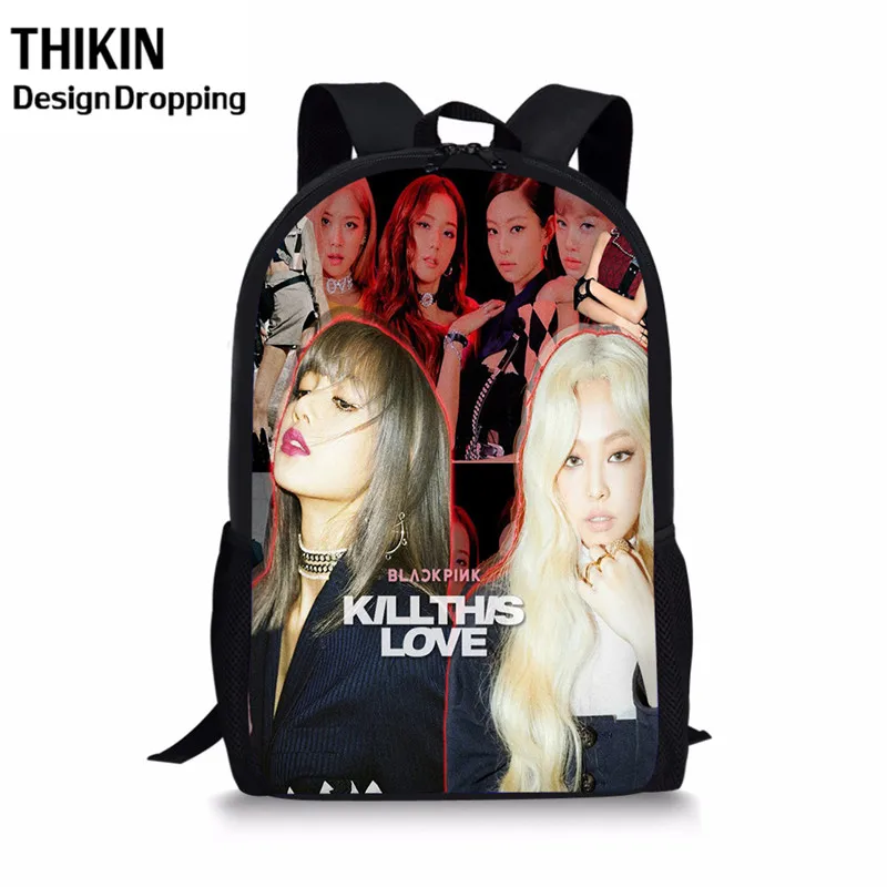 THIKIN BlackPink Jisoo Rose Lisa, дорожный рюкзак для девочек-подростков, модные женские рюкзаки, школьные сумки Kpop Star - Цвет: 32