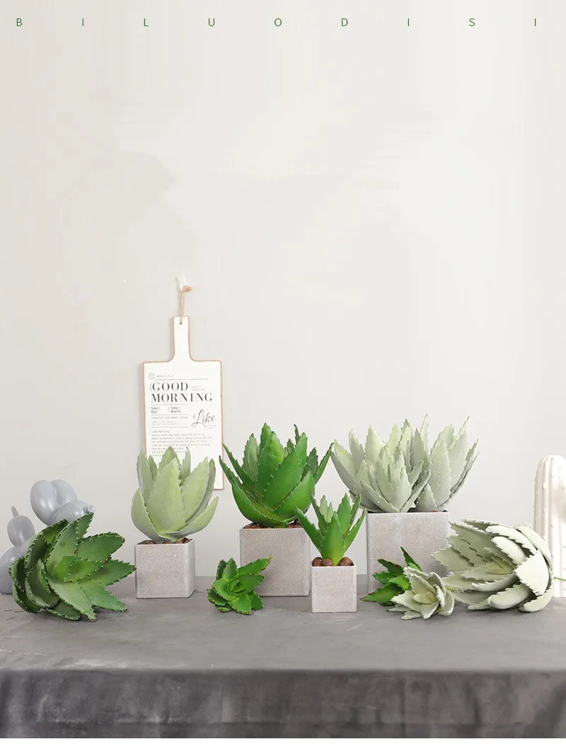 High Quality Simulation Of Succulent Aloe Vera Plant Diy Succulent Home Decor Nordic Green Plant Fake Succulent Plant QW59 (3)