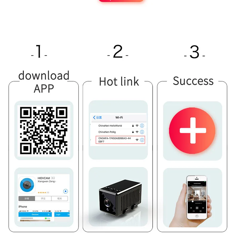 1080P HD мини Портативная wifi ip-камера с аккумулятором, длительное время работы, видео, голосовой монитор, tf карта, облачное хранилище, ночное видение hidvcam