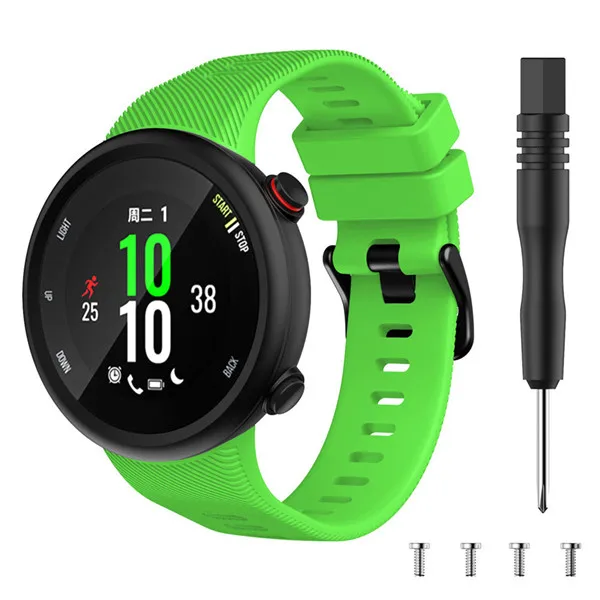 Силиконовый ремешок для часов Ремешок для Garmin Forerunner 45 45s смарт-браслет для часов модный спортивный сменный ремешок - Цвет: Зеленый