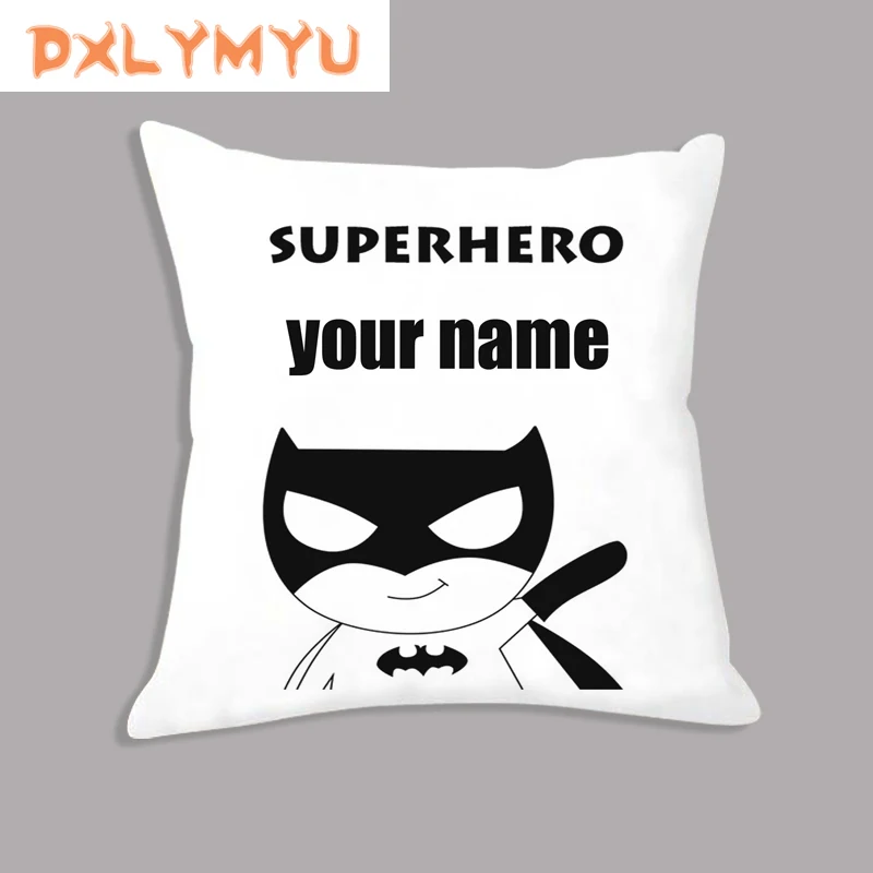 Супергерой, Мягкая Наволочка для дивана, простой мультяшный чехол для подушки, детская комбинация, сделай сам, на заказ, наволочки для детей