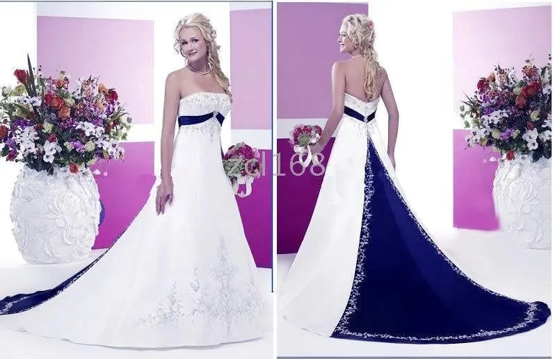 Новая мода vestido de noiva Белый Красный Акцент цвет вышивка красивый атлас свадебное платье Мать невесты платья
