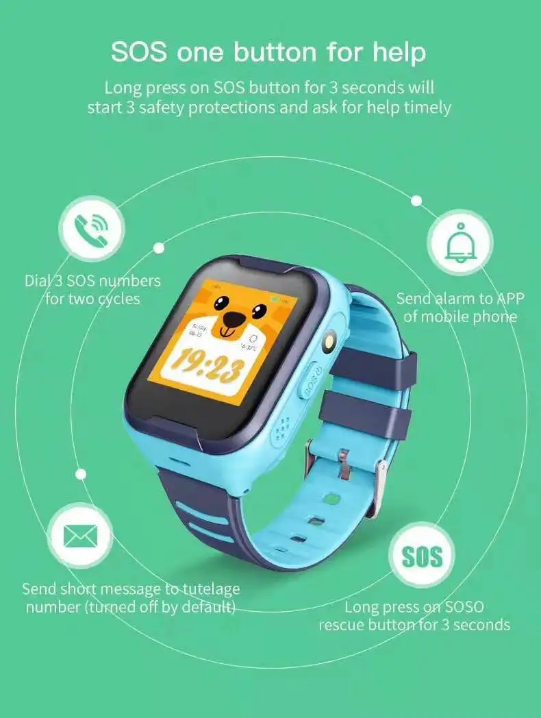 Gps детские Смарт-часы 4G поддержка sim-карты вызова SOS Полный сенсорный телефон часы с камерой водонепроницаемые детские часы
