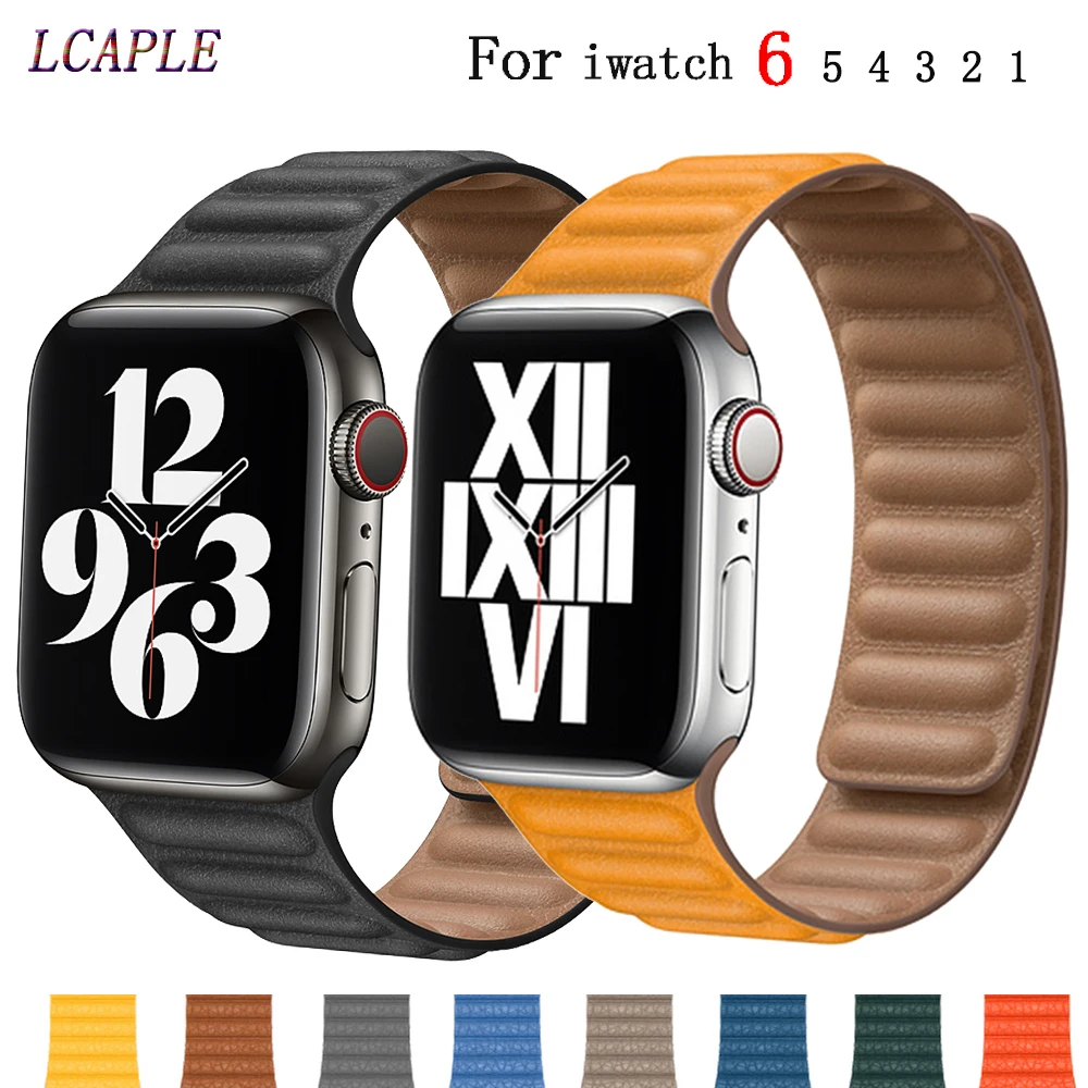 Leather Link Strap For Apple Watch Band 44mm 40mm 38mm 42mm 11