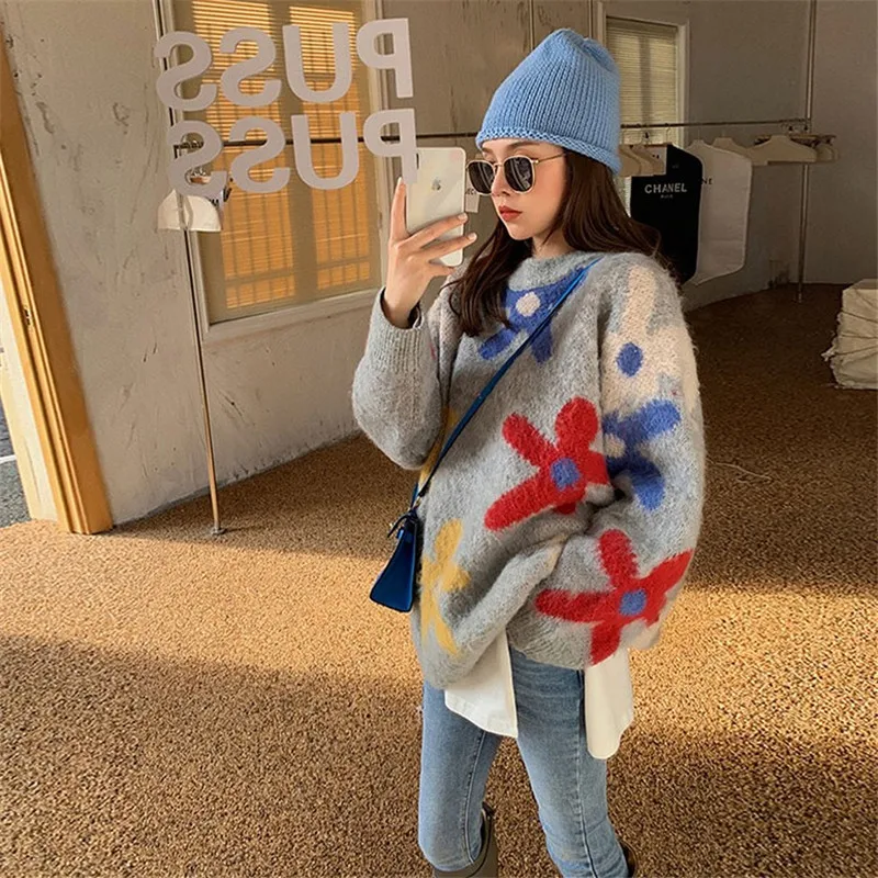 Harbour Style Retro Medium Long Knitted Sweater for Women 2021 | Женская одежда