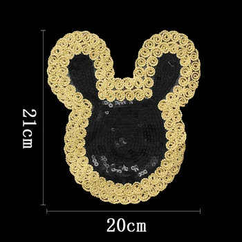 

Shidao Q323 5 pieces/a lot black sequined embroidery sew on patches for African fashion clothing accessory