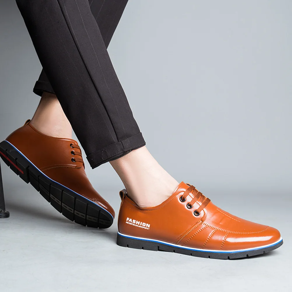 

Outdoor Lace Up British Spring Autumn Comfy Casual Business Soft Fashion Driving Breathable Basic Men Shoes Microfiber Leather