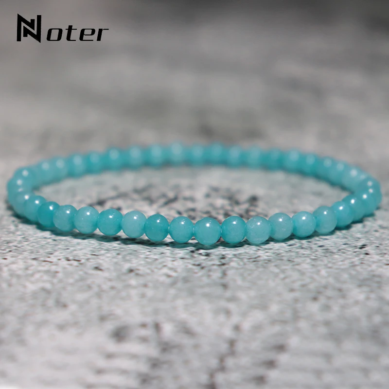 Женские браслеты с бусинами из натурального камня Noter гладкие хрусталя 4/6/8/10/12 мм