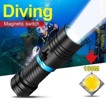 IPX8 Waterdichte Dive Onderwater 100 Meter Professionele Duiken Zaklamp Zaklampen Wit Geel Lamp Dive Light Camping Lanterna IPX8 Waterdichte Dive Onderwater 100 Meter Professionele Duiken Zaklamp Zaklampen Wit Geel Lamp Dive Light Camping Lanterna