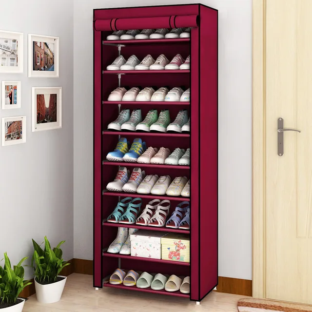 Multilayer Shoe Cabinet Vertical Space Saving Nonwoven Shoes Shelf Organizer Simple Combination Stand Holder Entryway Shoe Rack Velcro 10R