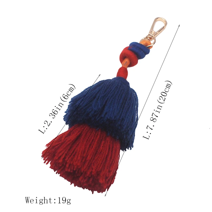 MANILAI Бохо ручной работы Плетение сумка кулон Женская мода Шарм брелок многоцветный хлопок брелок для ключей с кисточкой аксессуары