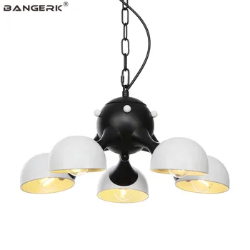 

American Loft Style LED Pendant Lamp White Iron 5 Haed Lamps Modern Hanging Light For Home Decor Dining Room Lighting Droplight