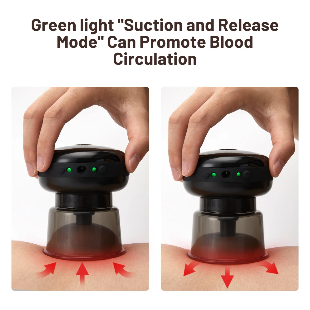 Electric Cupping Massage Jars Vacuum Suction Cups Rechargeable Vibrating Massager Fat Burning Weight Loss Thin Body Spa Slimming