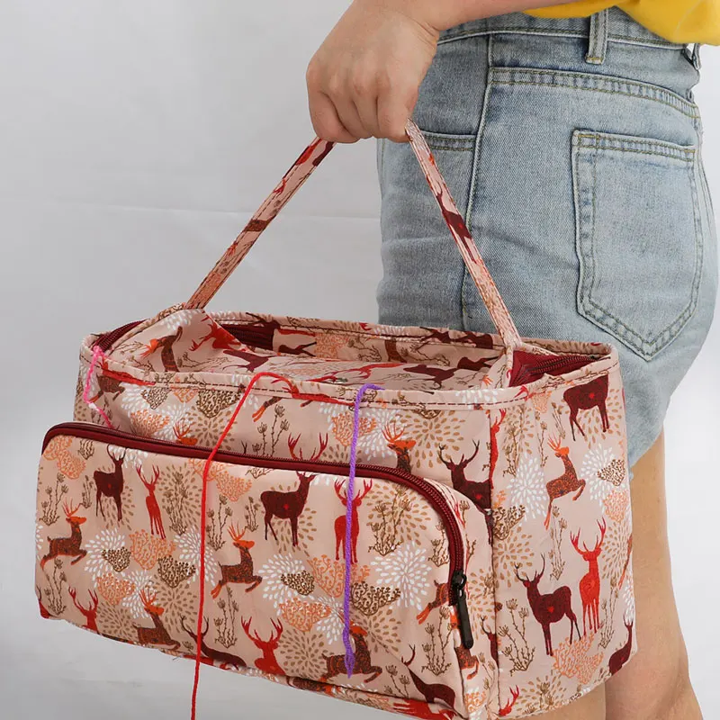 Квадратный мешок для хранения пряжи 6 цветов связанная крючком сумка для вязания крючков и спиц DIY вязание мешок Швейные аксессуары