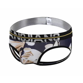 

New Sexy Men Underwear Jockstrap Strings Homme Thongs Briefs Mens Open Backless Cotton Printed Underwear