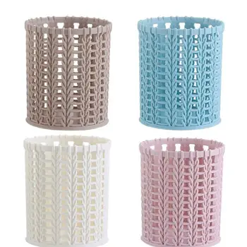 

Plastic Rattan Desktop Storage School Office Desk Pen Pencil Organizer