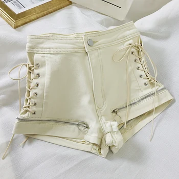 

high waist bandage women shorts solid wide leg zipper sexy night club femael shorts hot dance club sexy shorts fashion