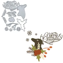 YaMinSanNio веселые рождественские заготовки с оленем, металлические режущие штампы, новинка, для изготовления открыток, скрапбукинг, штамп для теснения с вырезами, трафарет