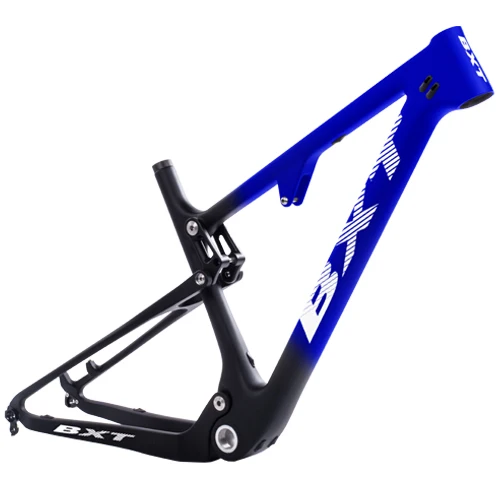 BXT новейший 29er UD Карбон MTB полная Подвеска по пересеченной местности без логотипа BSA Задний амортизатор 165*38 мм* 22 мм рама для горного велосипеда - Цвет: first half blue