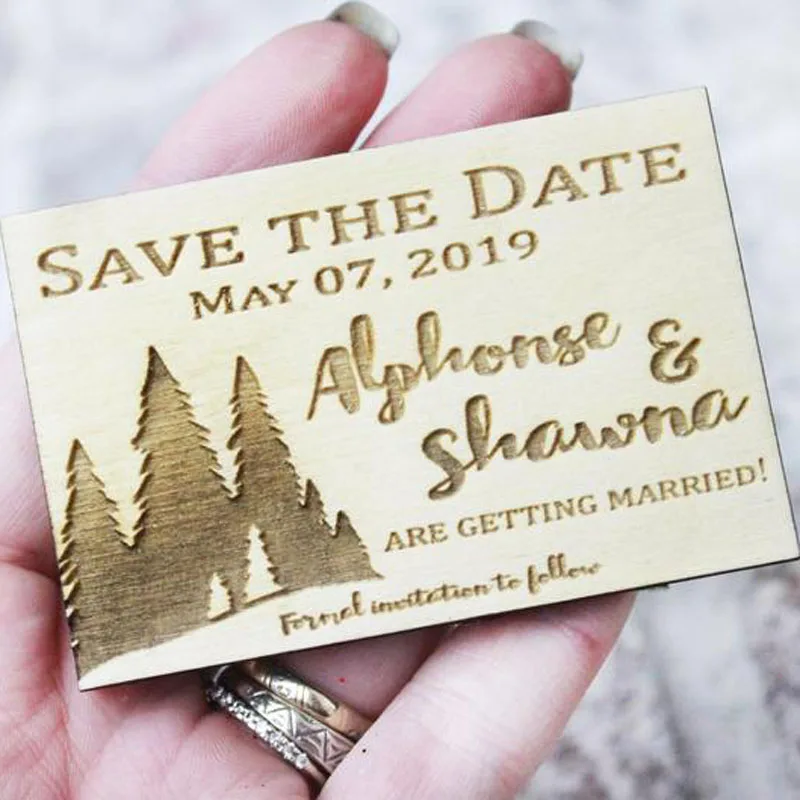  Personalized names rustic Wedding wooden Save the Date Magnets engagement party favors wedding Invi - 4.0002E+12
