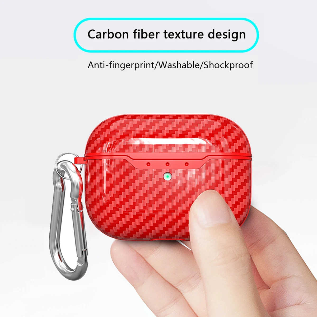 For Apple AirPods Pro Case Carbon Fiber Litchi Grain Wireless Earphone Cover For Airpods 3 Air pods pro Cases with Keychain