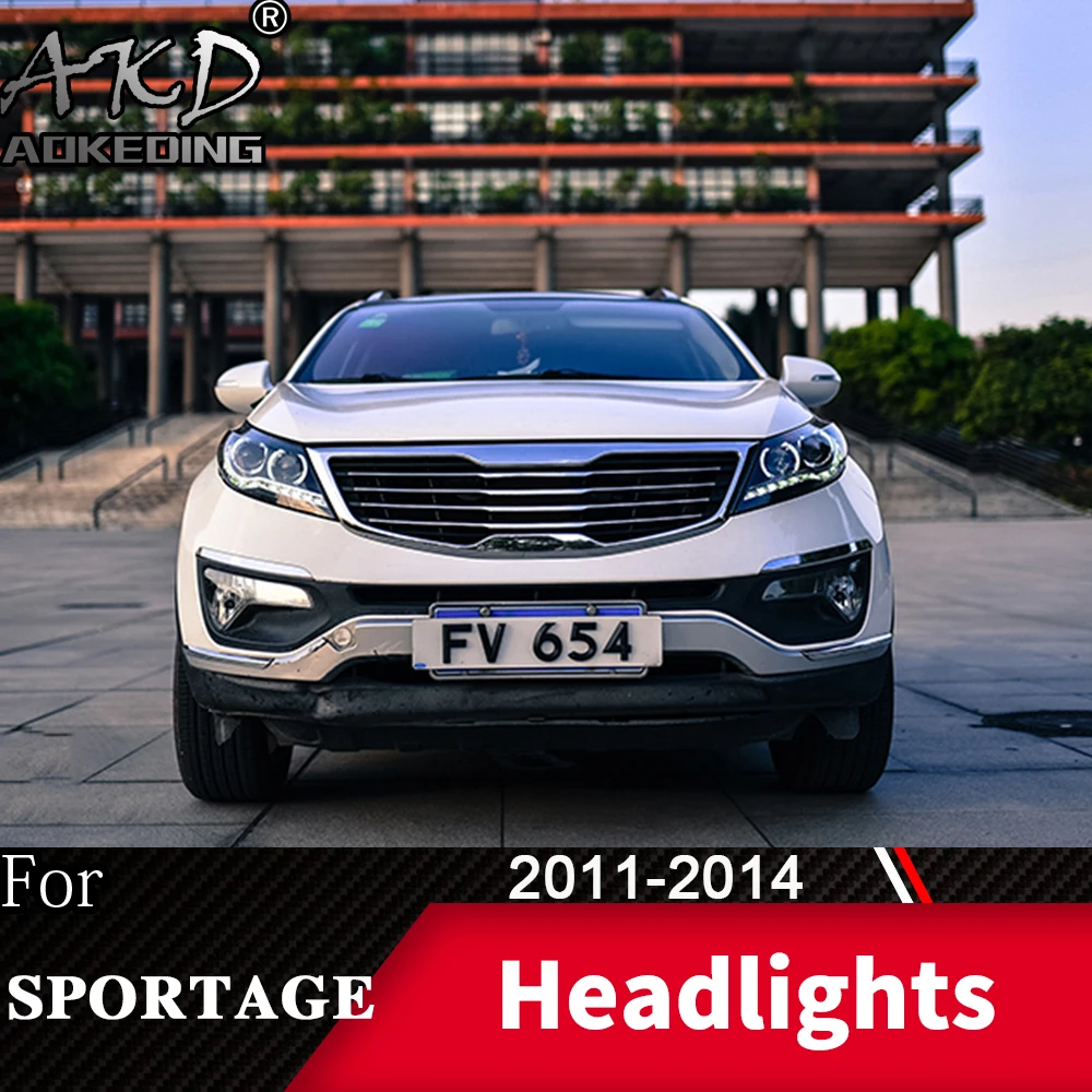 Головной фонарь для автомобиля Kia Sportage 2011- Sportage R головной светильник противотуманный светильник дневной ходовой светильник DRL H7 светодиодный Биксеноновая лампа автомобильные аксессуары
