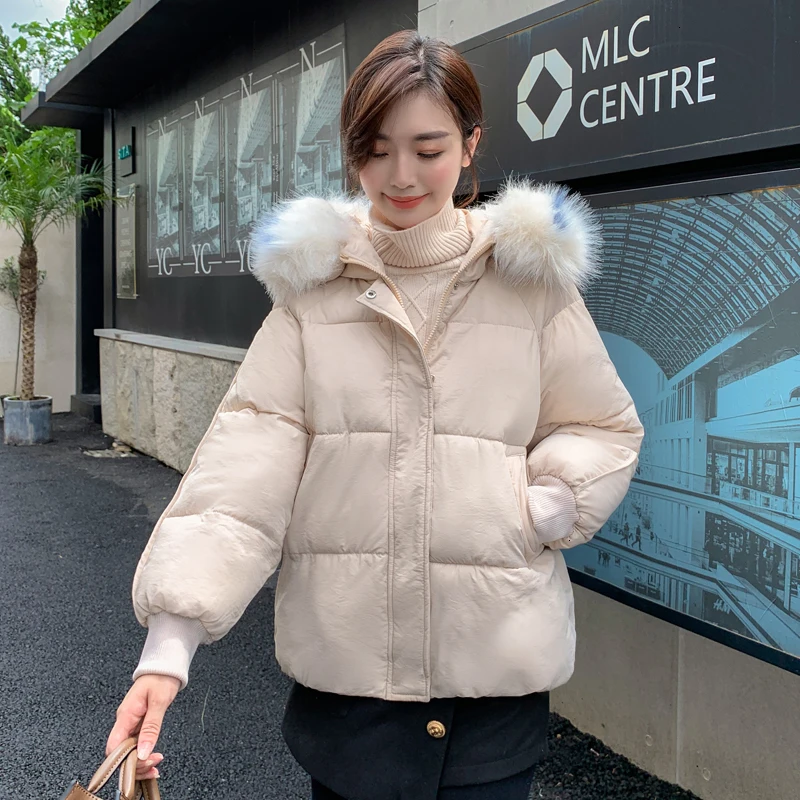 2019 Large size Women Short jacket Women's Bread service Parka Hooded with Bontkraag Restore Hot Cat Stand -up collar | Женская