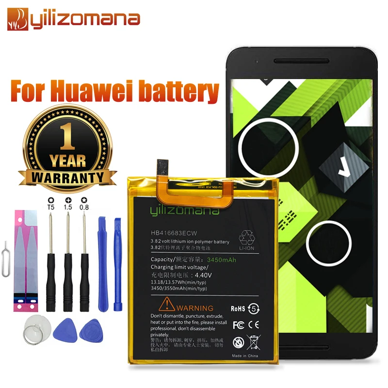 YILIZOMANA Оригинальный аккумулятор для телефона HB366481ECW HB416683ECW Huawei Ascend P9 Honor 8 Lite 5C P10 P20