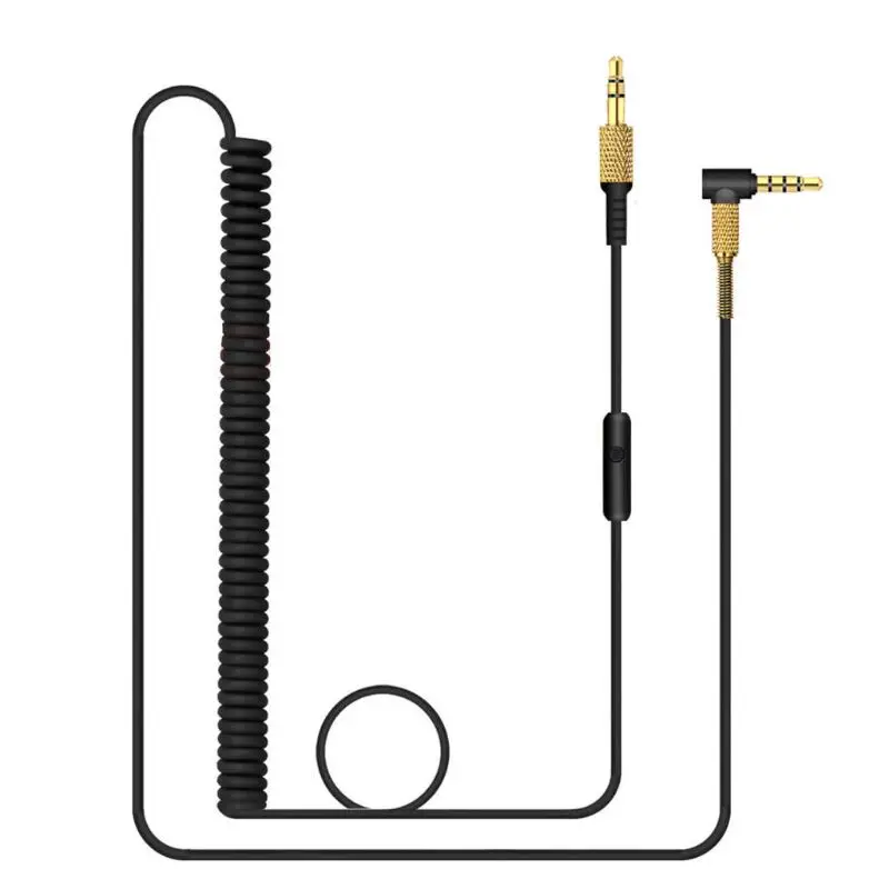Весенний аудио кабель Шнур Линия для Marshall наушники с микрофоном 2 монитора Bluetooth наушники qyh - Цвет: single button key