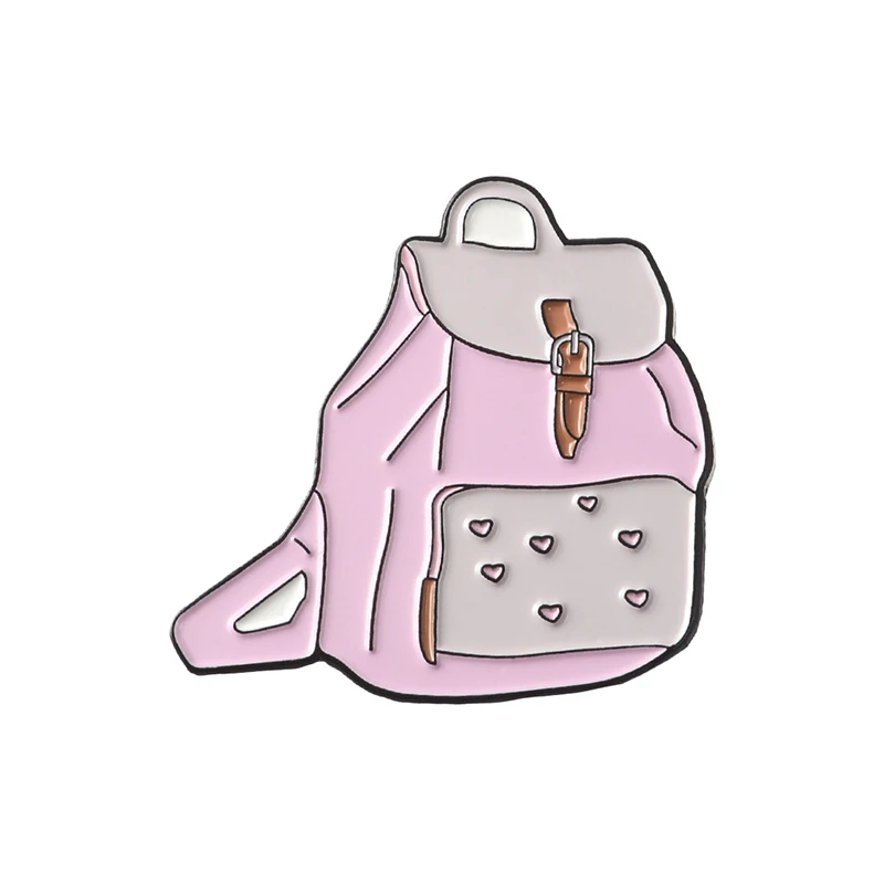 backpack Детский утренний эмалированный булавка для часов, кофейный рюкзак с изображением хлеба, броши, одежда с отворотом, булавка, смешная Повседневная бижутерия, подарок для друга - Окраска металла: backpack