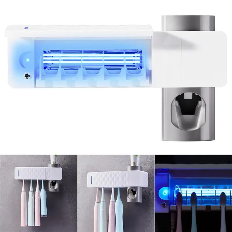 Ультрафиолетовый автоматический диспенсер для зубной пасты, стерилизатор, держатель для зубной щетки, очиститель, стерилизатор для зубной щетки