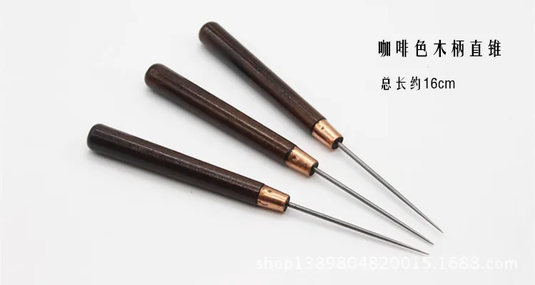 Qian mei diantong Awl DIY кожаные товары коровья кожа инструмент загорелая кожа скульптура Тип рисунки ручка из плотной древесины прямой конус