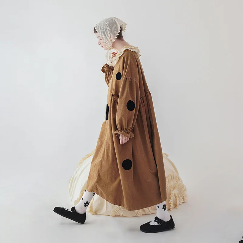 Imakokoni Original Design Loose Camel Polka Dot