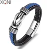 Fashion Deluxe Irregular Graphic Accessories Men's Leather Bracelet Stainless Steel Combination for Birthday Commemorative Gifts 1