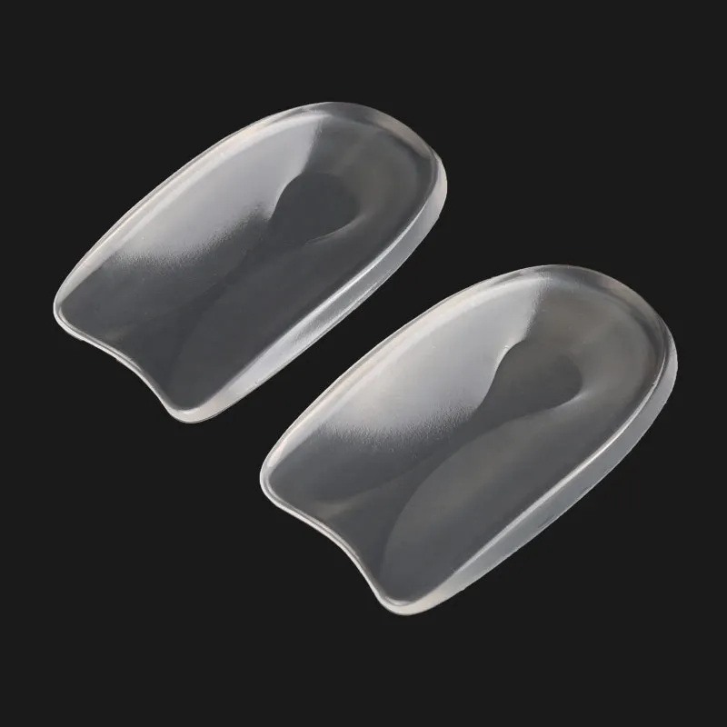 

2Pcs Silicone Gel Feet Cushion Foot Heel Cup Elastic Care Half Insoles Shoes Pads Shoe Inserts New Anti-Slippery Heel Pad Solid