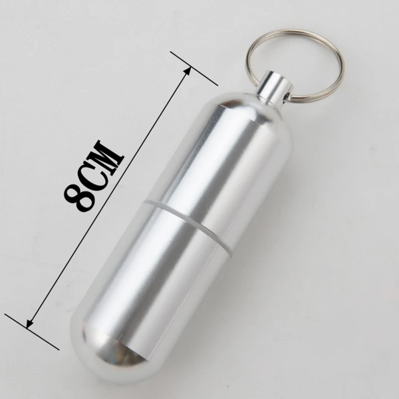 Waterproof Aluminum Alloy Toothpick Box Portable Medicine Case Capsule Container Bottle Holder Outdoor Cotton swab Case Keychain pill box