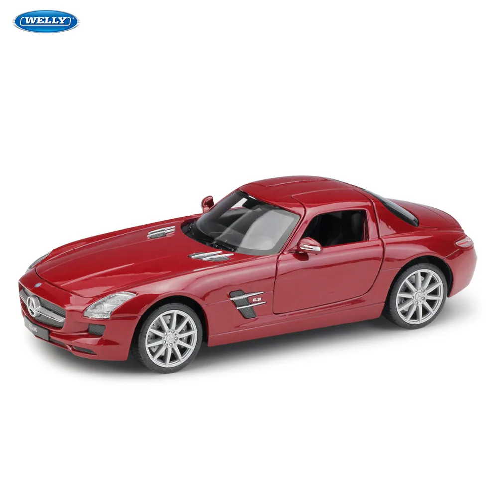 

WELLY 1:24 Mercedes-Benz SLS AMG sports car machine Simulation Alloy Car Model Collection toy tools