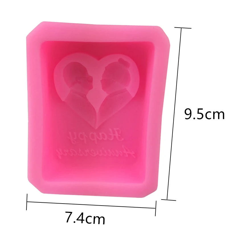 Горячая 9,5*7,4*3,3 см 3D DIY счастливый юбилей Свадебные силиконовые формы для мыла торт декоративные формы кондитерские свечи формы для шоколада