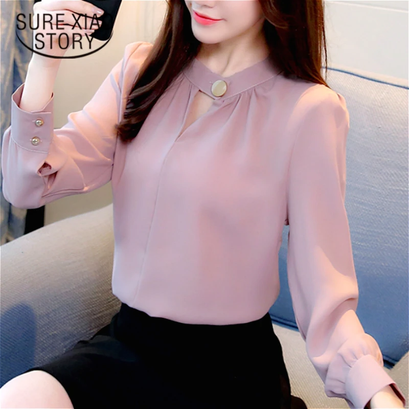 Blusa chifón de manga larga para mujer, camisa femenina de gasa, 0612, 40 AliExpress Ropa de mujer