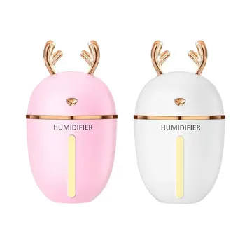 

450ML USB Air Humidifier Purifier Mist Maker Deerhorn Ultra Silent Night Light with Fan Aroma Essential Oil Diffuser Home Office