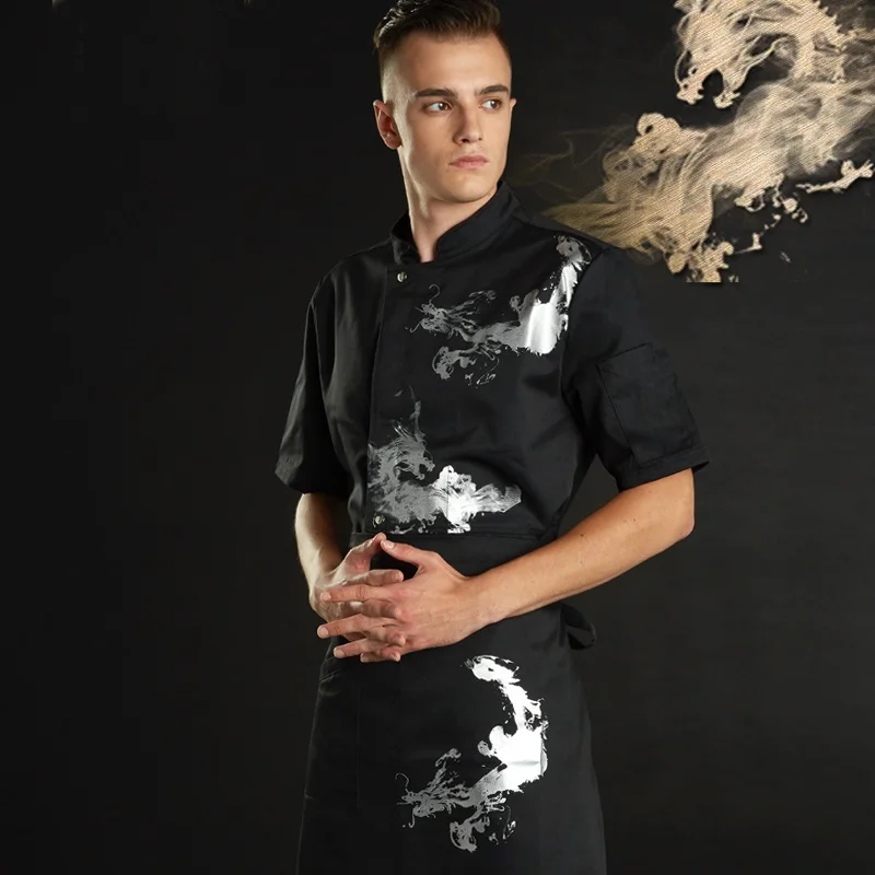 Дизайн шеф-повара КУРТКА в китайском стиле белая еда обслуживание форма повара ресторана одежда для повара в отельной кухне одежда AA035