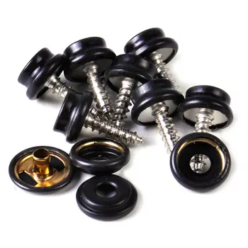 

CITALL NEW 25set Black Canvas Tent Canopy Snap Stud Cap Boat Marine Cover Fastener Sockets Stainless Steel Snap Button Screw